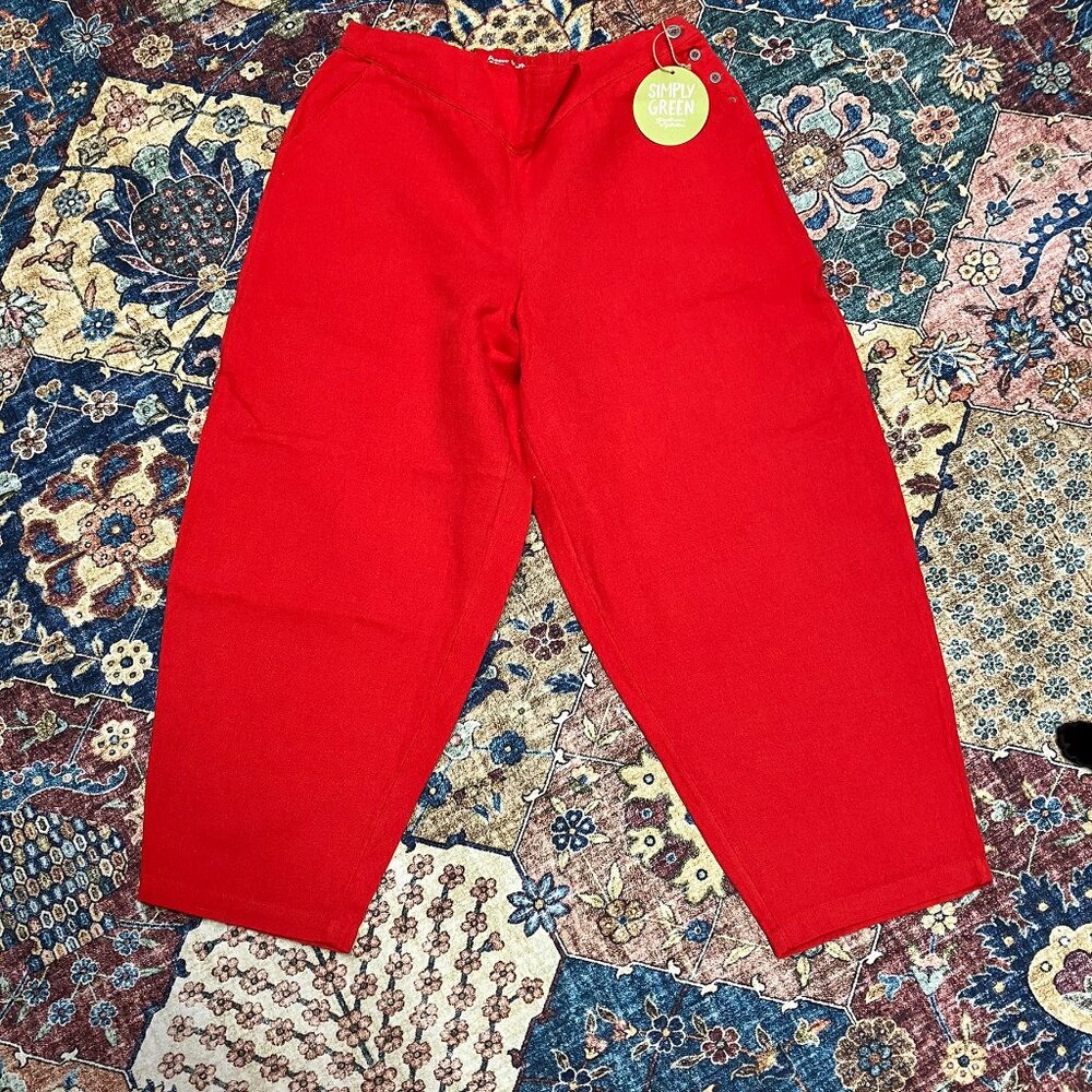 Gudrun Sjoden cotton/linen wide leg pants size L NEW